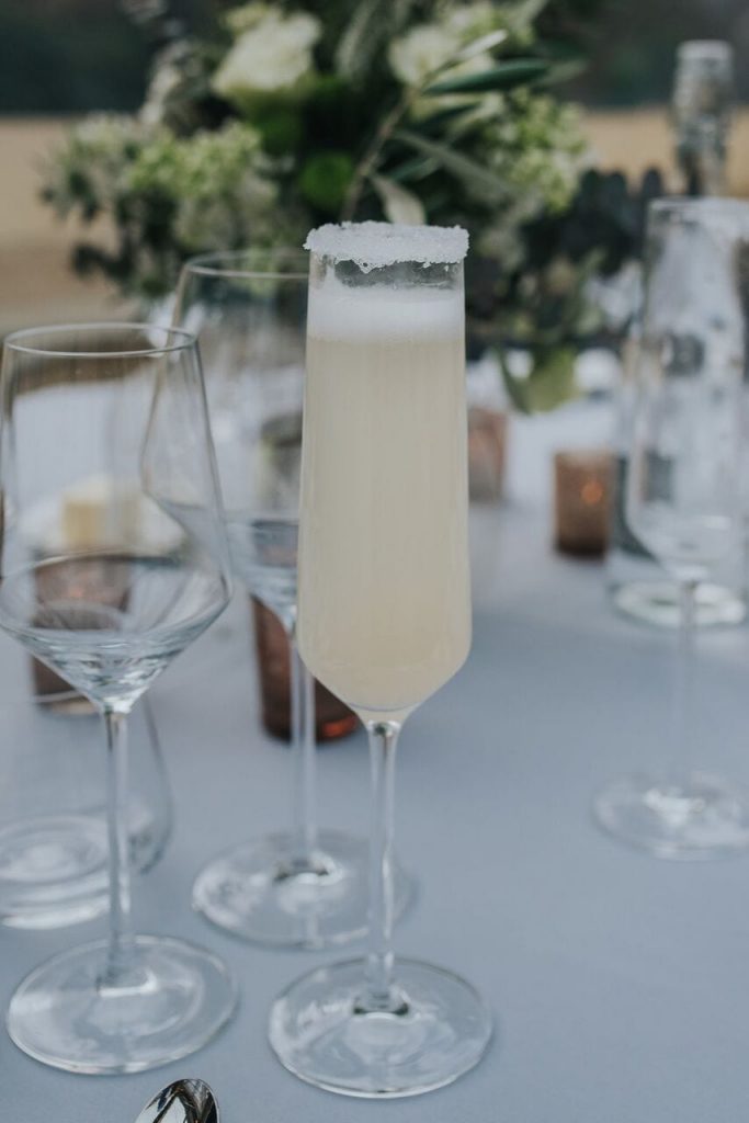 elopement wedding champagne flute cocktail 