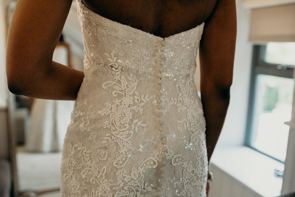 back detail of wedding dress