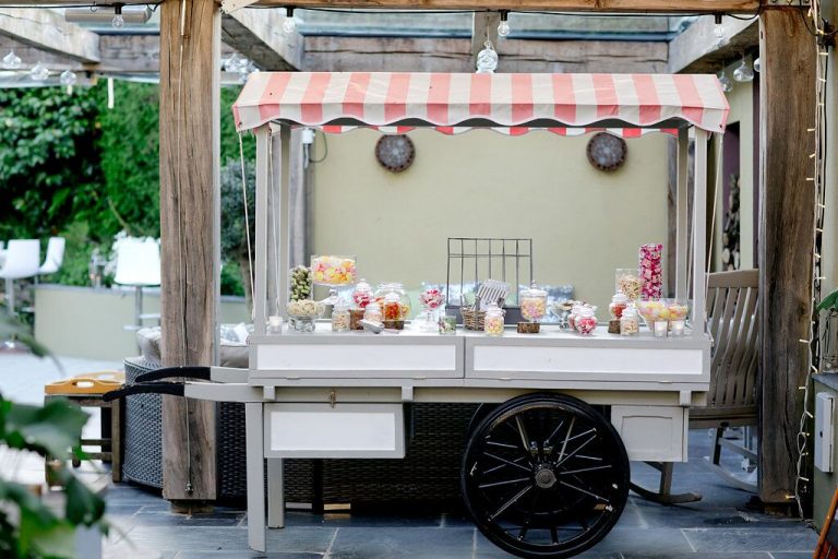sweet cart, ever after, sweeties, treats, personalised, exclusive, hire, dessert, rustic