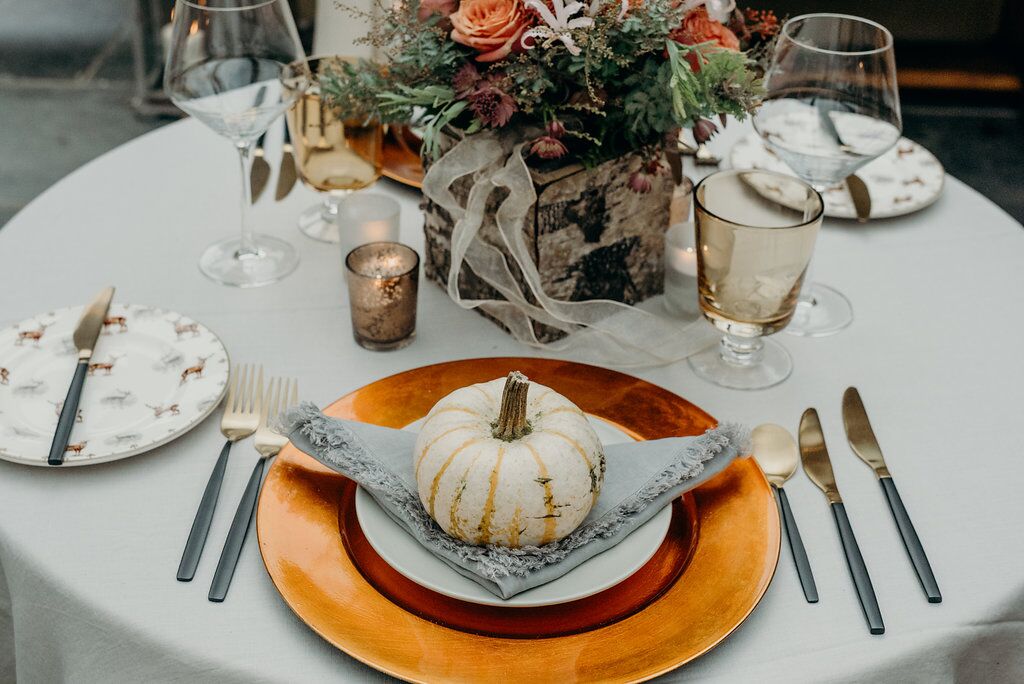 autumn styling wedding breakfast table