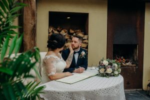 bride & groom signing register