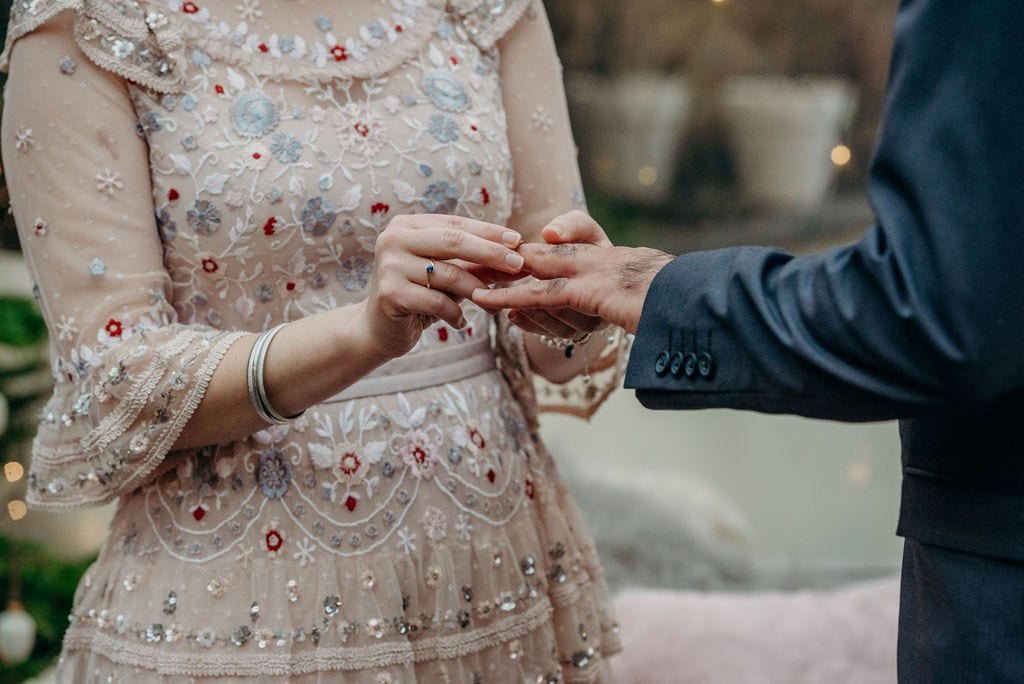 bride & groom ring exchange