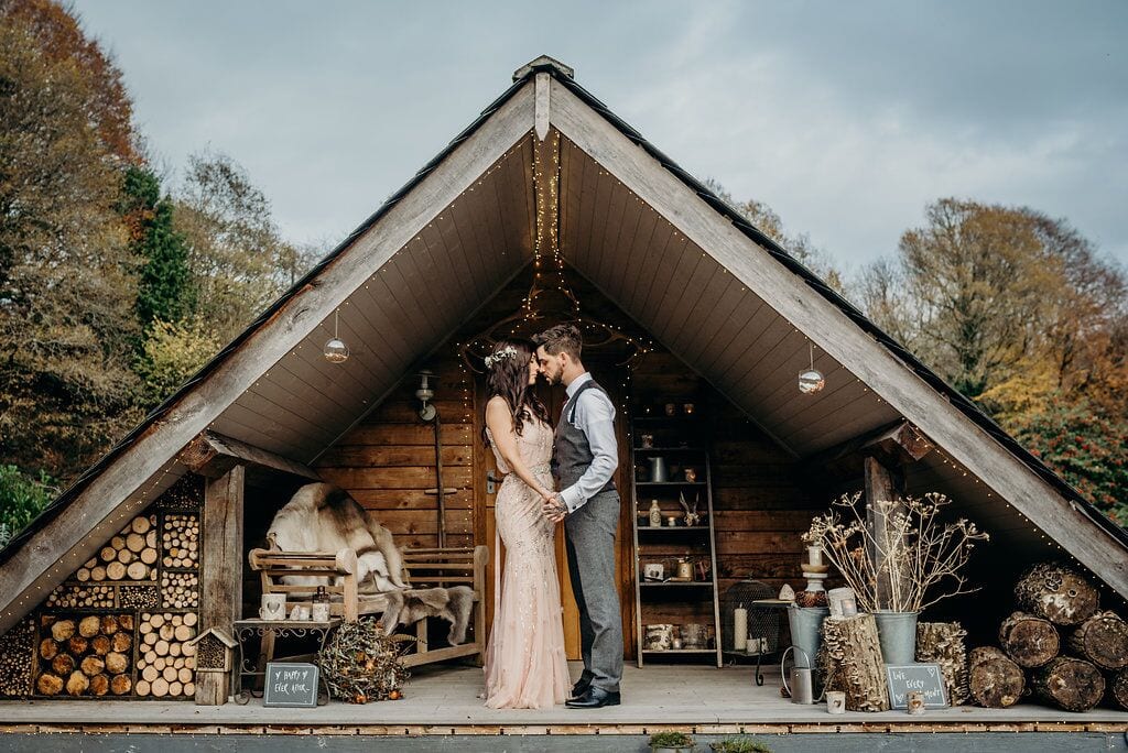 wedding style elopement blog post above wedding barn