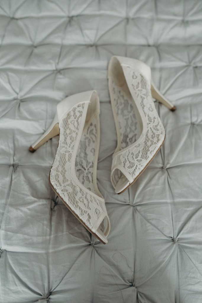 lace elopement wedding shoes