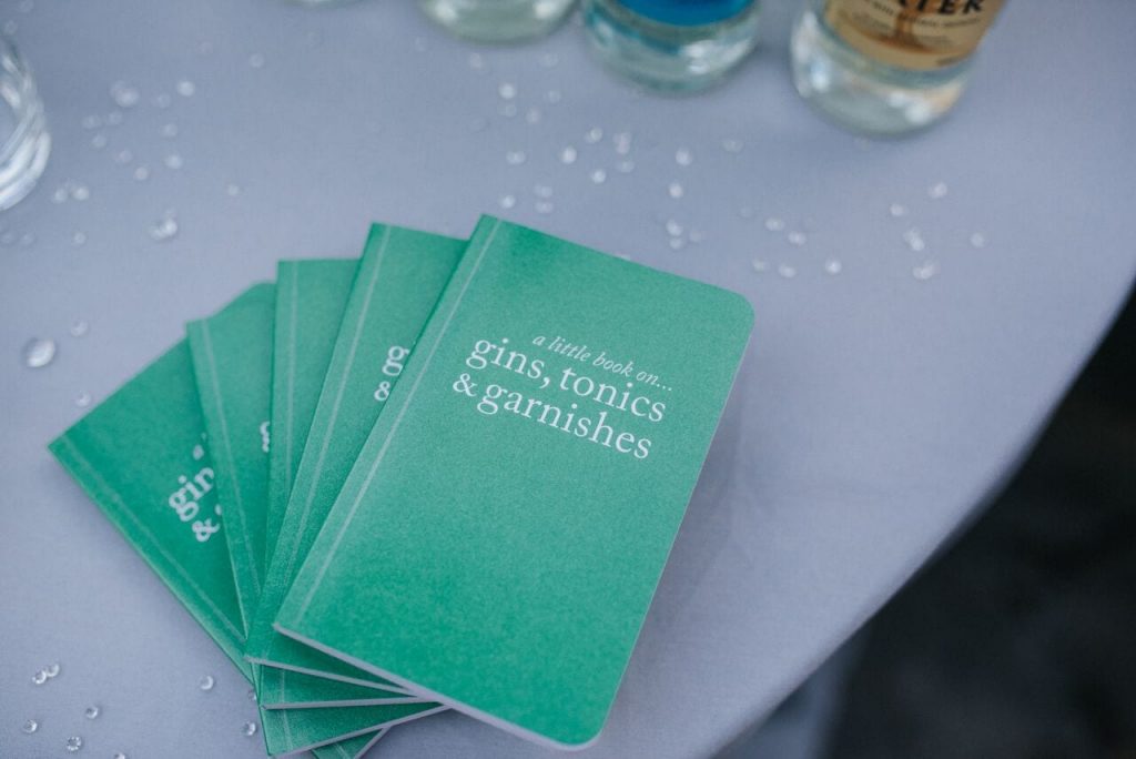 close up of 'a little book on gins, tonics and garnishes'