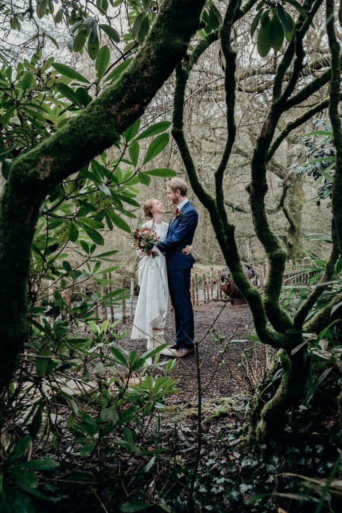 February wedding at Ever After. Elopement wedding love in the heart of Dartmoor.