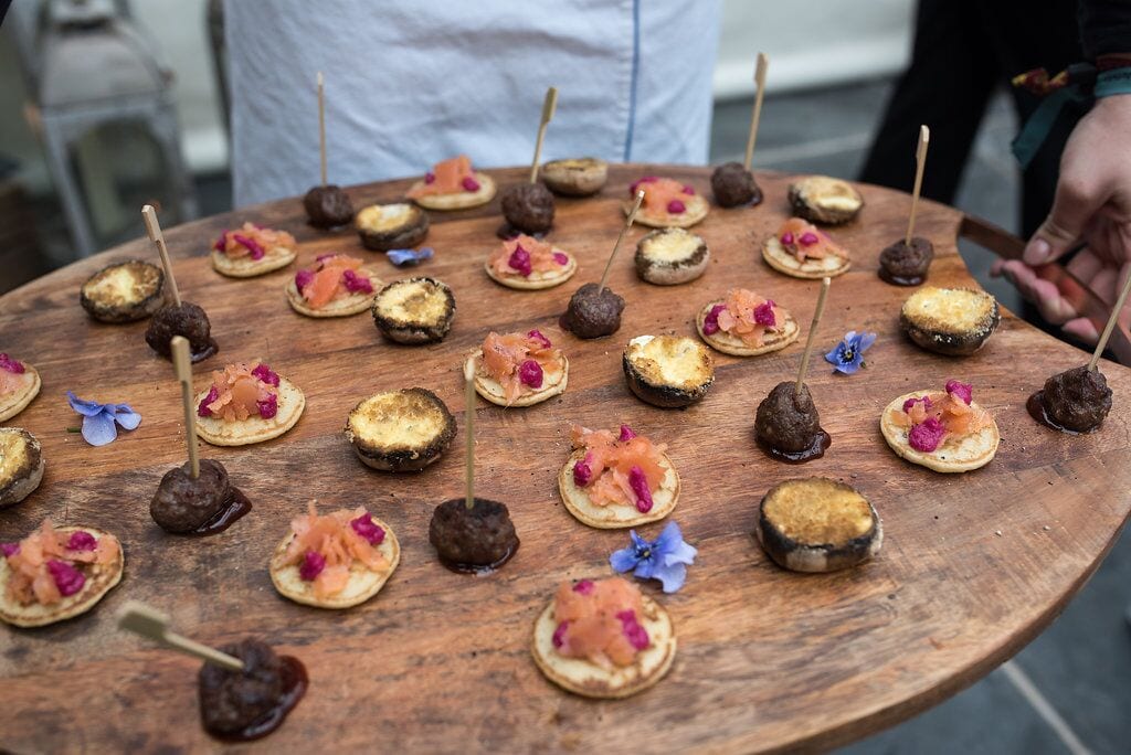 pretty in purple real elopement canapés 