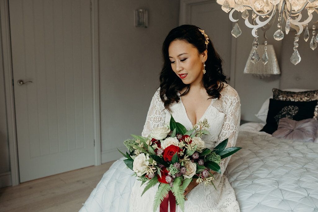 bride with flowers supreme styling blog