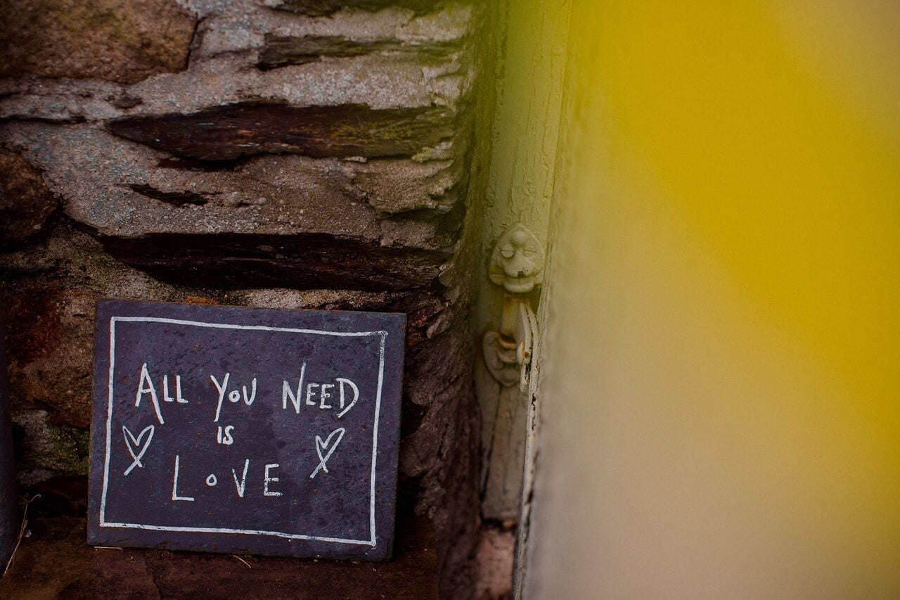 All you need is love slate sign