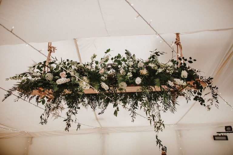 foliage wedding trend report hanging structure