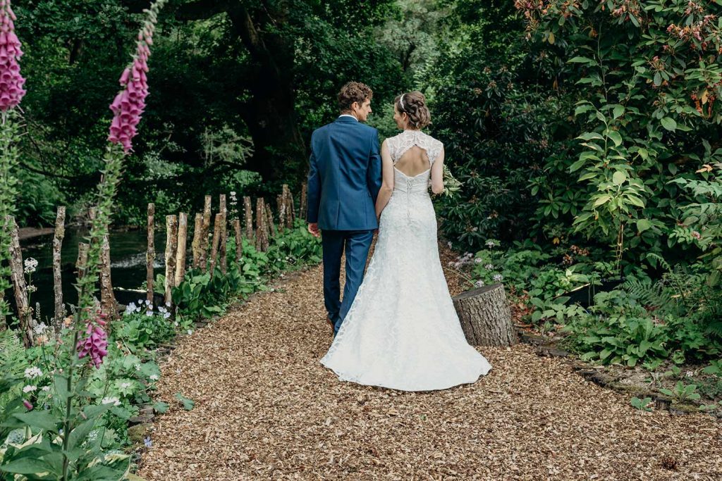 bride groom riverwalk devon summer